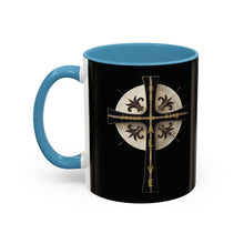 Load image into Gallery viewer, Golden &amp; Black &quot;Jesus is King&quot; Cross - Accent Coffee Mug (11, 15oz)
