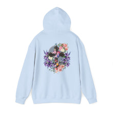 Load image into Gallery viewer, Back Design of NEW! Flower Covered Cross - Unisex Heavy Blend™ Hooded Sweatshirt
