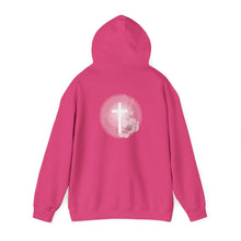 Load image into Gallery viewer, Back Design of White Dove Cross - Unisex Heavy Blend™ Hooded Sweatshirt
