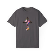 Load image into Gallery viewer, Flower Covered Cross - Unisex Garment-Dyed T-shirt
