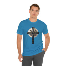 Load image into Gallery viewer, Golden &amp; Black &quot;Jesus is King&quot; Cross - Mens Graphic T-Shirt

