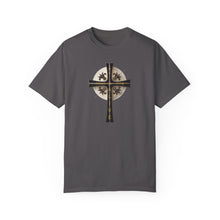 Load image into Gallery viewer, Golden &amp; Black &quot;Jesus is King&quot; Cross - Unisex Garment-Dyed T-Shirt
