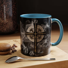 Load image into Gallery viewer, New! Golden &amp; Black &quot;Jesus is King&quot; Cross - Accent Coffee Mug (11, 15oz)
