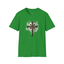 Load image into Gallery viewer, NEW! Golden &amp; Black Cross - Unisex Softstyle T-Shirt
