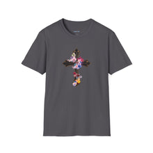 Load image into Gallery viewer, Flower Covered Cross - Unisex Softstyle T-Shirt
