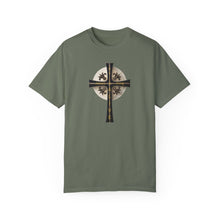 Load image into Gallery viewer, Golden &amp; Black Cross &quot;Jesus is King&quot; - Unisex Garment-Dyed T-shirt
