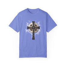 Load image into Gallery viewer, Golden &amp; Black &quot;Jesus is King&quot; Cross - Unisex Garment-Dyed T-shirt
