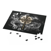 Load image into Gallery viewer, Golden &amp; Black &quot;Jesus is King&quot; Cross - Puzzle (120, 252, 500-Piece)
