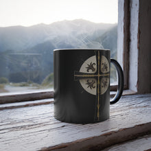 Load image into Gallery viewer, Golden &amp; Black &quot;Jesus is King&quot; Cross - Color Morphing Mug, 11oz
