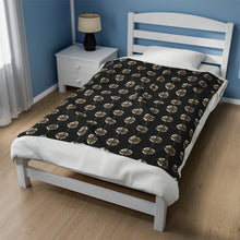 Load image into Gallery viewer, Golden &amp; Black Cross &quot;Jesus is King&quot; - Plush Blanket
