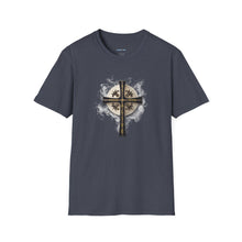 Load image into Gallery viewer, NEW! Golden &amp; Black Cross - Unisex Softstyle T-Shirt

