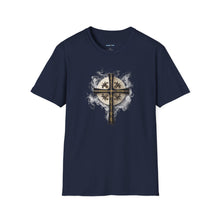 Load image into Gallery viewer, NEW! Golden &amp; Black Cross - Unisex Softstyle T-Shirt
