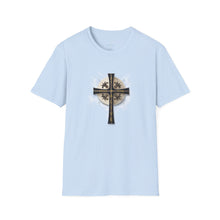 Load image into Gallery viewer, NEW! Golden &amp; Black Cross - Unisex Softstyle T-Shirt
