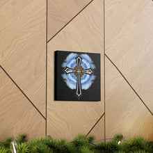 Load image into Gallery viewer, Lightning and Clouds Cross - Canvas Wall Art
