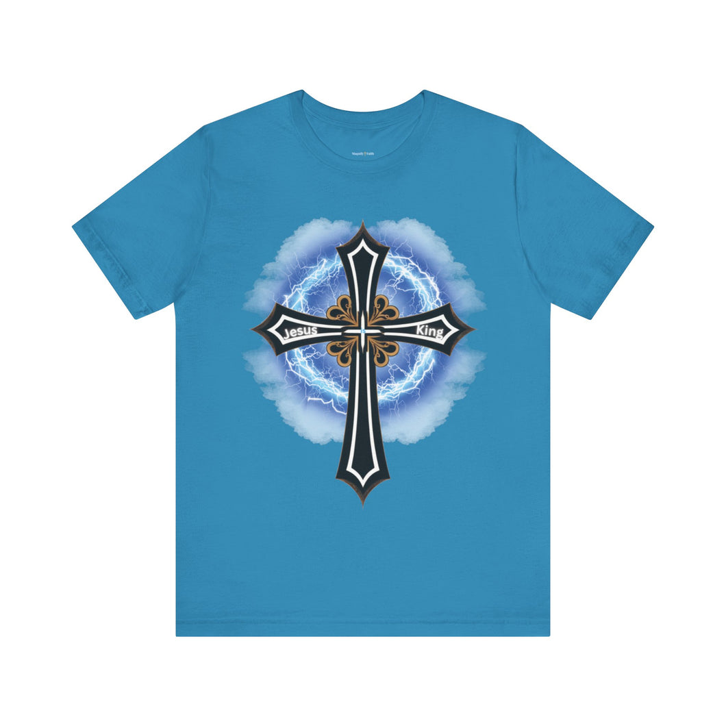 Lightning & Clouds Cross - Mens Graphic T-Shirt