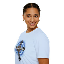 Load image into Gallery viewer, Lightning &amp; Clouds Cross - Unisex Softstyle T-Shirt
