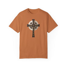 Load image into Gallery viewer, Golden &amp; Black &quot;Jesus is King&quot; Cross - Unisex Garment-Dyed T-Shirt
