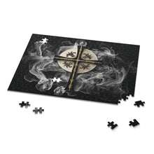 Load image into Gallery viewer, Golden &amp; Black &quot;Jesus is King&quot; Cross - Puzzle (120, 252, 500-Piece)
