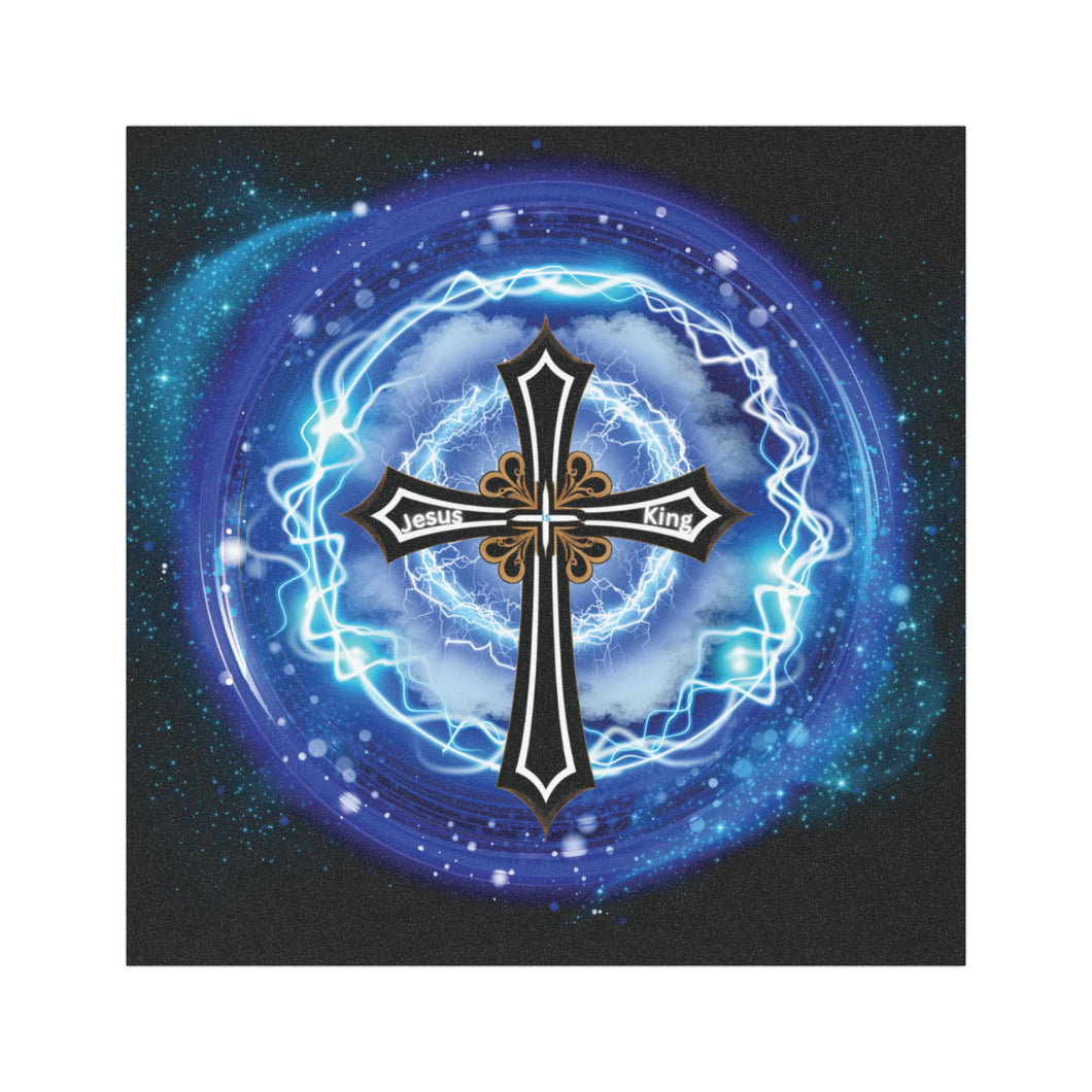 Lightning & Clouds Cross - Car Magnets