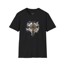 Load image into Gallery viewer, NEW! Golden &amp; Black Cross - Unisex Softstyle T-Shirt
