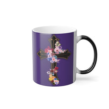 Load image into Gallery viewer, Flower Covered Cross - Color Morphing Mug, 11oz
