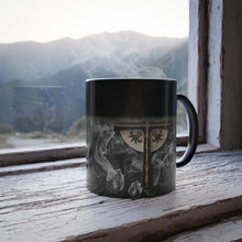 Load image into Gallery viewer, New! Golden &amp; Black &quot;Jesus is King&quot; Cross - Color Morphing Mug, 11oz

