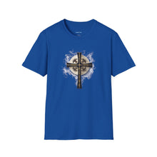 Load image into Gallery viewer, NEW! Golden &amp; Black Cross - Unisex Softstyle T-Shirt
