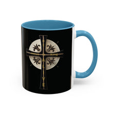 Load image into Gallery viewer, Golden &amp; Black &quot;Jesus is King&quot; Cross - Accent Coffee Mug (11, 15oz)
