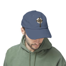 Load image into Gallery viewer, Golden &amp; Black &quot;Jesus is King&quot; Cross - Cotton Distressed Cap
