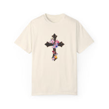 Load image into Gallery viewer, Flower Covered Cross - Unisex Garment-Dyed T-shirt
