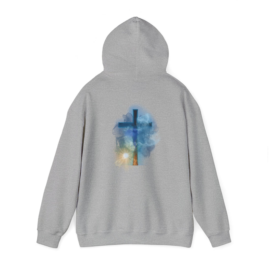 Back Design of Revelation Cross - Unisex Heavy Blend™ Hooded Sweatshirt