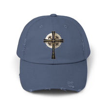 Load image into Gallery viewer, Golden &amp; Black &quot;Jesus is King&quot; Cross - Cotton Distressed Cap
