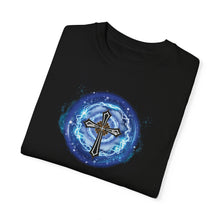 Load image into Gallery viewer, NEW! Lightning &amp; Clouds Cross - Unisex Garment-Dyed T-shirt
