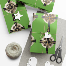Load image into Gallery viewer, Golden &amp; Black &quot;Jesus is King&quot; Cross - Gift Wrap Papers

