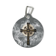 Load image into Gallery viewer, NEW! Golden &amp; Black &quot;Jesus is King&quot; Cross - Pet Tag
