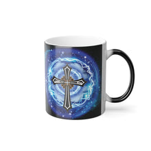 Load image into Gallery viewer, New! Lightning &amp; Clouds Cross - Color Morphing Mug, 11oz
