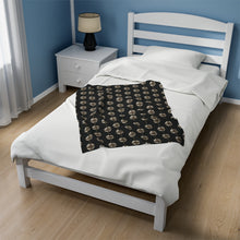 Load image into Gallery viewer, Golden &amp; Black Cross &quot;Jesus is King&quot; - Plush Blanket
