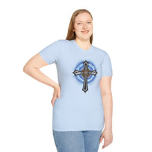 Load image into Gallery viewer, Lightning &amp; Clouds Cross - Unisex Softstyle T-Shirt
