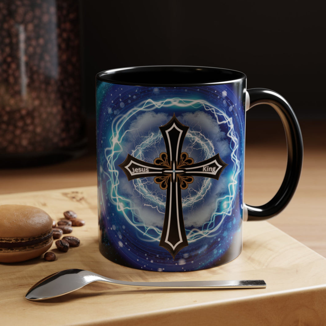 New! Lightning & Clouds Cross - Accent Coffee Mug (11, 15oz)