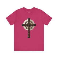 Load image into Gallery viewer, Golden &amp; Black &quot;Jesus is King&quot; Cross - Mens Graphic T-Shirt
