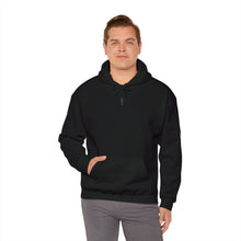 Load image into Gallery viewer, Back Design of Golden &amp; Black Cross &quot;Jesus is King&quot; - Unisex Heavy Blend™ Hooded Sweatshirt
