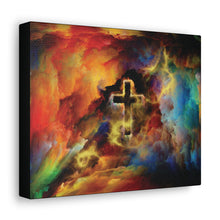 Load image into Gallery viewer, Rainbow Storm Cross - Canvas Wall Art
