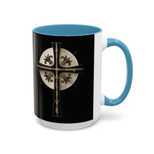 Load image into Gallery viewer, Golden &amp; Black &quot;Jesus is King&quot; Cross - Accent Coffee Mug (11, 15oz)
