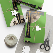 Load image into Gallery viewer, Golden &amp; Black &quot;Jesus is King&quot; Cross - Gift Wrap Papers
