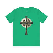 Load image into Gallery viewer, Golden &amp; Black &quot;Jesus is King&quot; Cross - Mens Graphic T-Shirt
