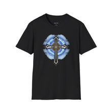 Load image into Gallery viewer, Lightning &amp; Clouds Cross - Unisex Softstyle T-Shirt
