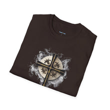 Load image into Gallery viewer, NEW! Golden &amp; Black Cross - Unisex Softstyle T-Shirt
