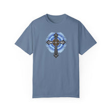 Load image into Gallery viewer, Lightning &amp; Clouds Cross - Unisex Garment-Dyed T-shirt
