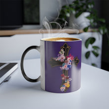 Load image into Gallery viewer, Flower Covered Cross - Color Morphing Mug, 11oz
