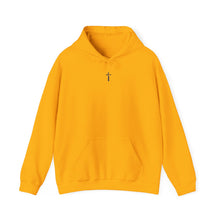 Load image into Gallery viewer, Back Design of Flower Covered Cross - Unisex Fit Heavy Blend™ Hooded Sweatshirt
